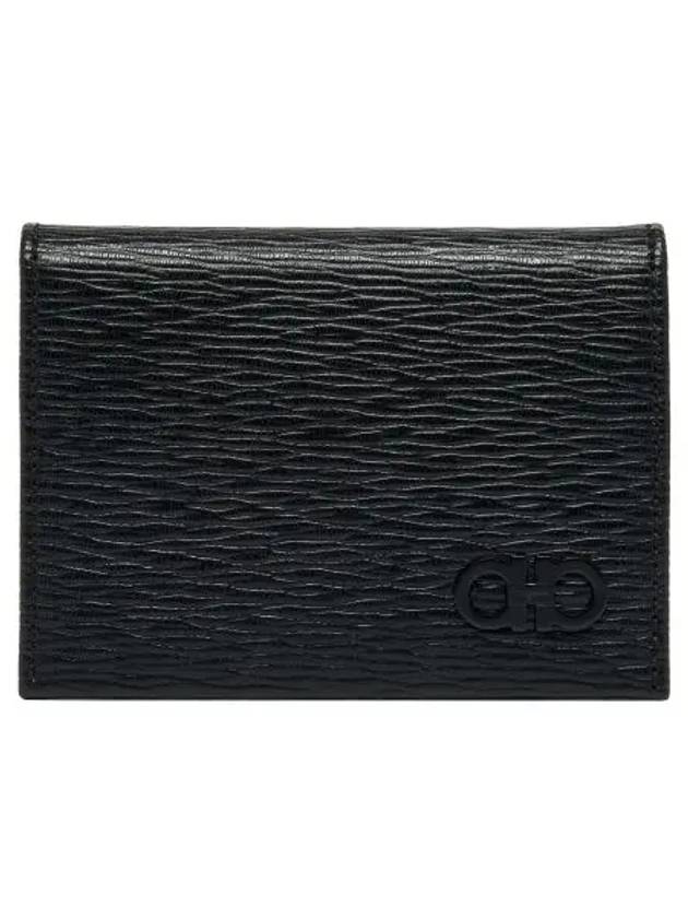 Men's Gancini Card Wallet Black - SALVATORE FERRAGAMO - BALAAN 3