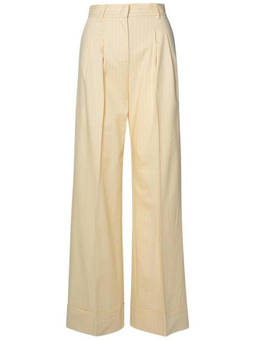 The Andamane 'Nathalie' Ivory Wool Blend Trousers - ANDAMANE - BALAAN 1