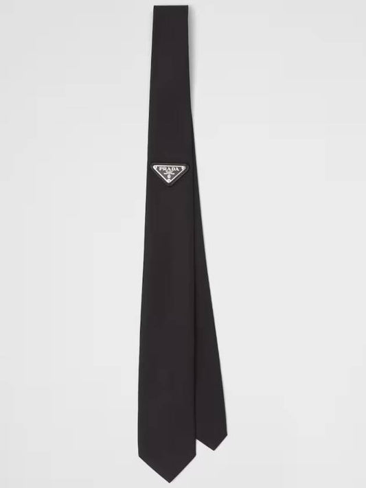 Men's Triangle Logo Re-Nylon Gabardine Tie Black - PRADA - BALAAN 2