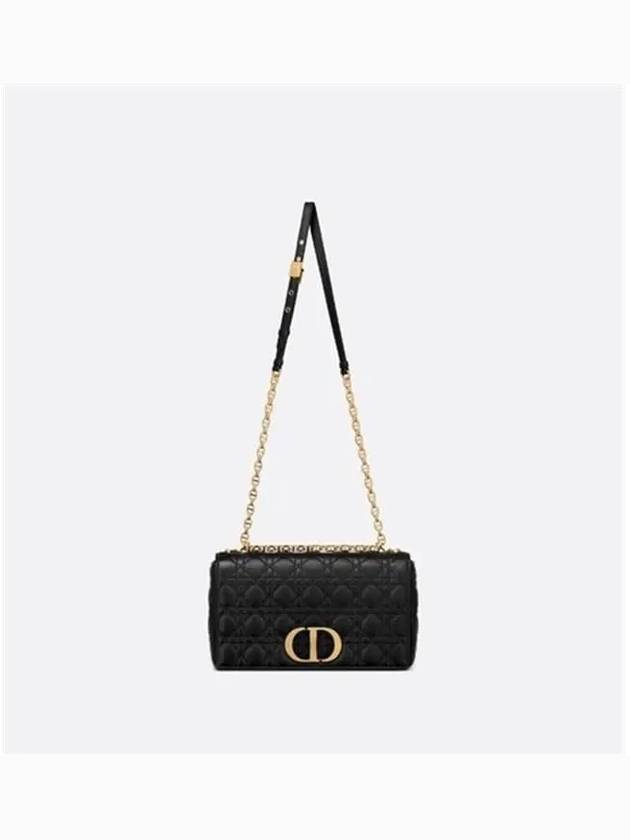 Caro Supple Cannage Calfskin Large Cross Bag Black - DIOR - BALAAN 6