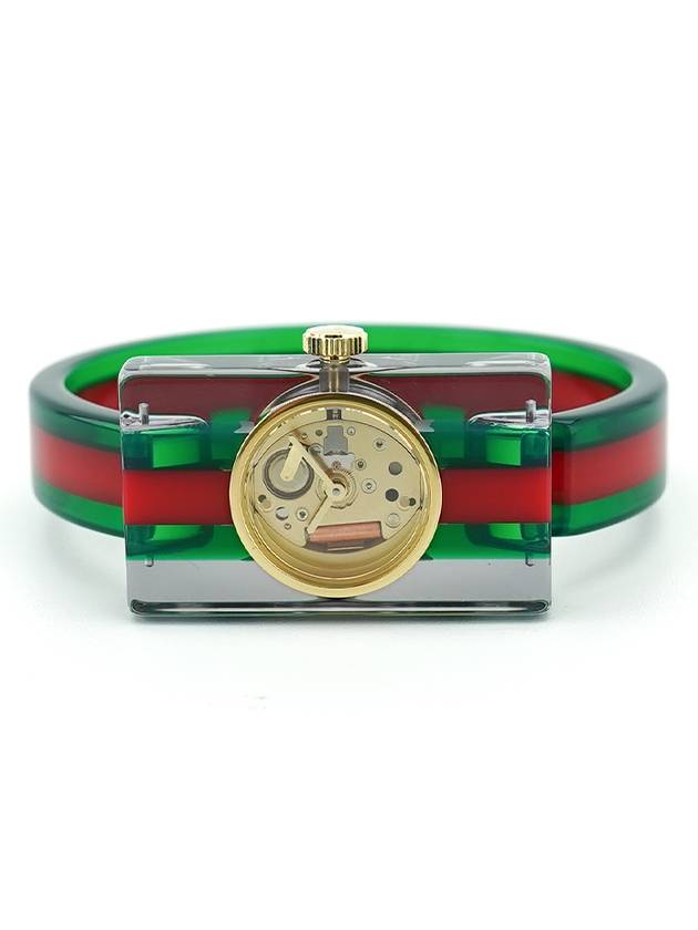 Vintage Three Stripes Bangle Watch Green - GUCCI - BALAAN 2