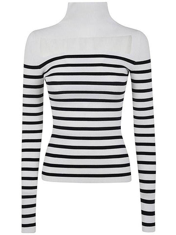 Jean Paul Gaultier Ribbed Mariniere Pullover With Transparent Window Detail Clothing - JEAN PAUL GAULTIER - BALAAN 1