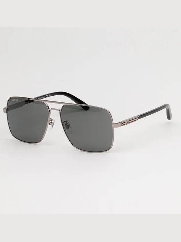 Eyewear Logo Metal Sunglasses Silver Grey - GUCCI - BALAAN 9