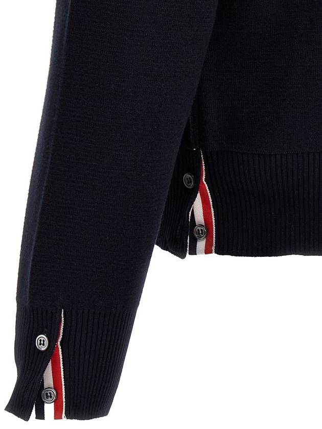 Men's Milan Stitch Armband Crew Neck Knit Top Navy - THOM BROWNE - BALAAN 5