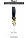 Saffiano Small Logo Charm Key Holder Black - PRADA - BALAAN 3