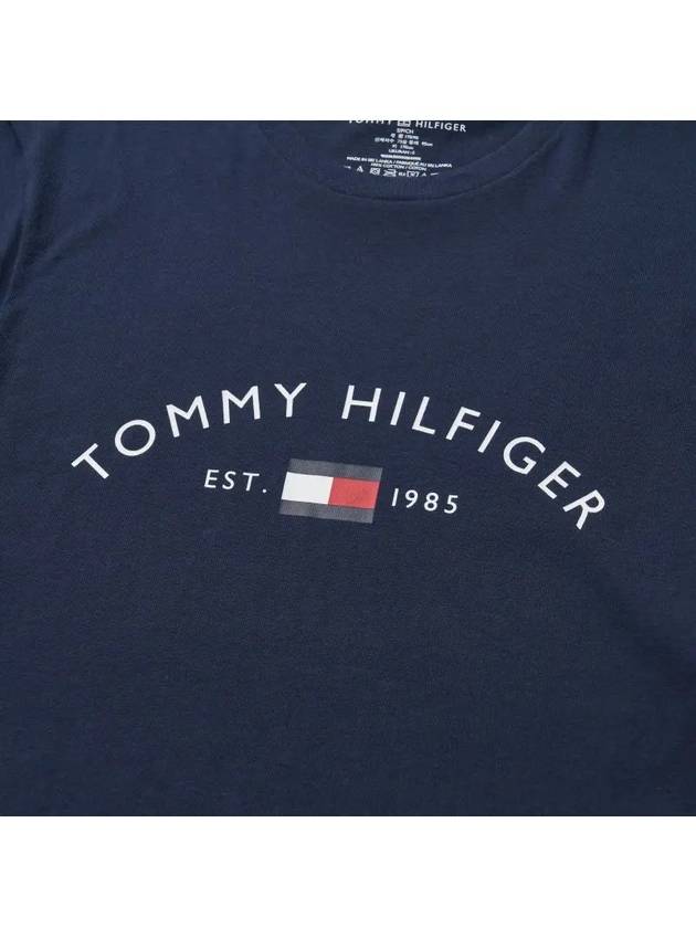 Men's Logo Short Sleeve T-Shirt Navy - TOMMY HILFIGER - BALAAN 4