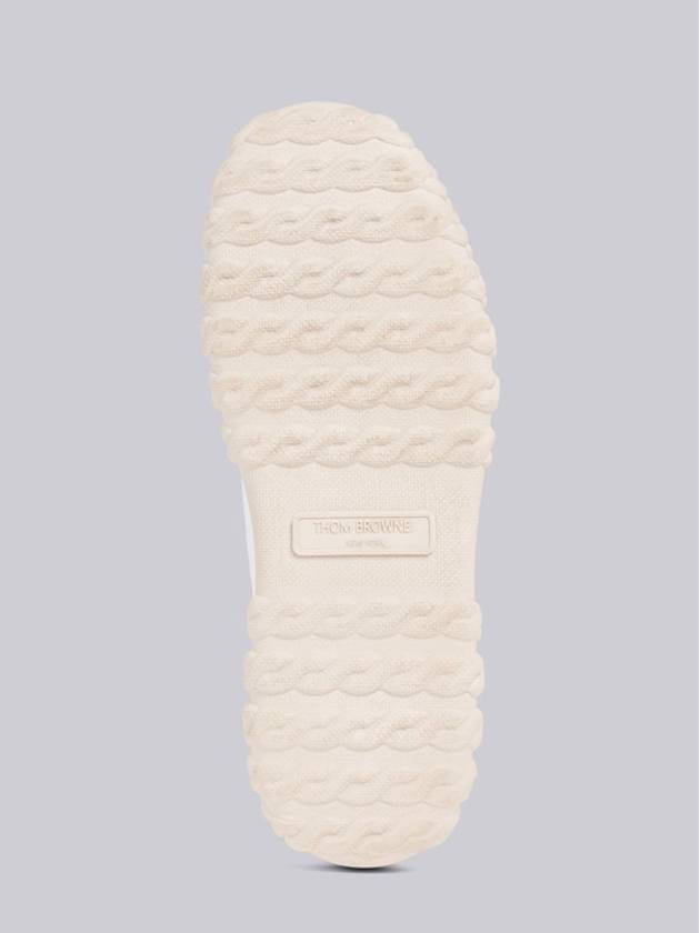 Frayed Canvas Cable Knit Sole Field Shoes White - THOM BROWNE - BALAAN 6