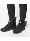 Pouch Re-Nylon Wheel High Top Sneakers Black - PRADA - BALAAN 3