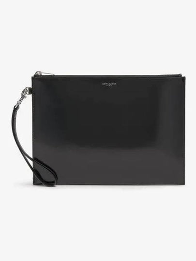 Patent Leather Clutch Bag Black - SAINT LAURENT - BALAAN 2