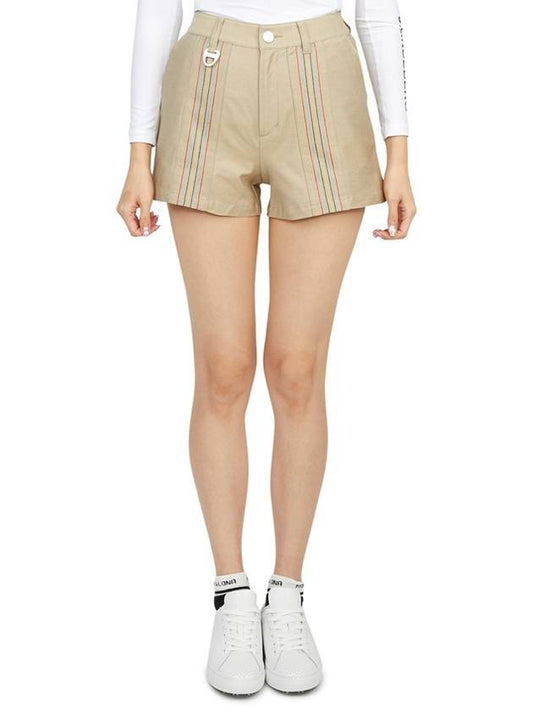 Women's Triple Rain Jersey Shorts Beige - HORN GARMENT - BALAAN 1