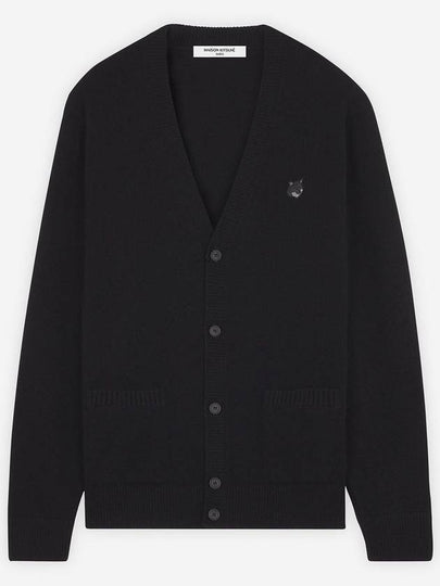 Bold Fox Head Patch Regular Lambswool Cardigan Black - MAISON KITSUNE - BALAAN 2