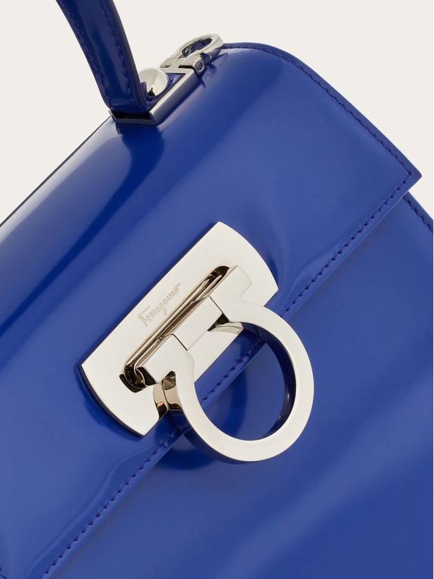 Iconic Top Handle Small Tote Bag Royal Blue - SALVATORE FERRAGAMO - BALAAN 8