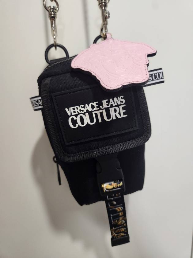 Jeans Couture Printed Black Webbing Bag - VERSACE - BALAAN 7