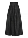 Dindy Cotton Long Pleated Skirt Black - MAX MARA - BALAAN 1