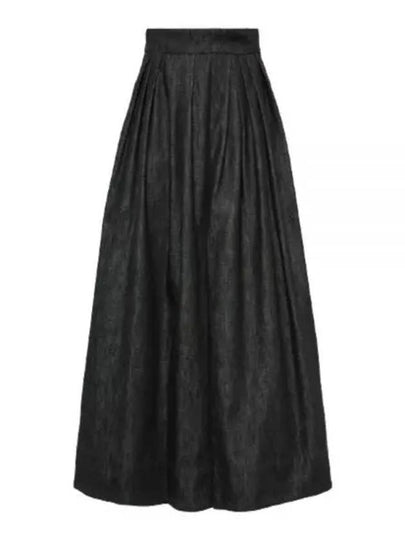 Dindy Cotton Long Pleated Skirt Black - MAX MARA - BALAAN 2