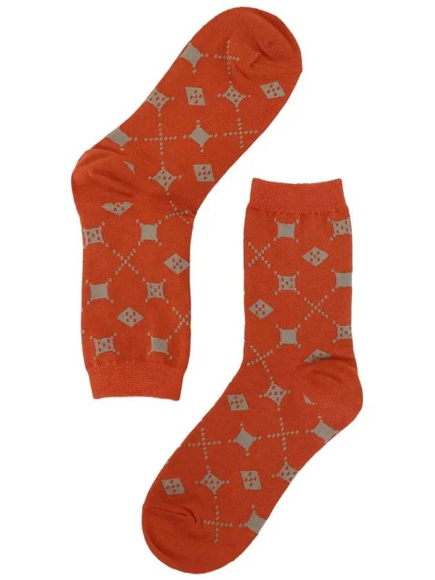 Argyle Pattern Socks Orange - UNALLOYED - BALAAN 1