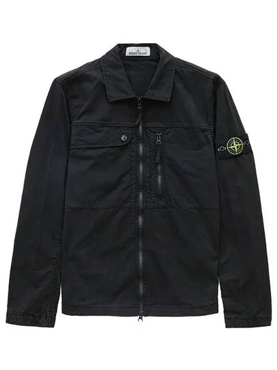 Supima Cotton Twill Stretch-TC Jacket Black - STONE ISLAND - BALAAN 2