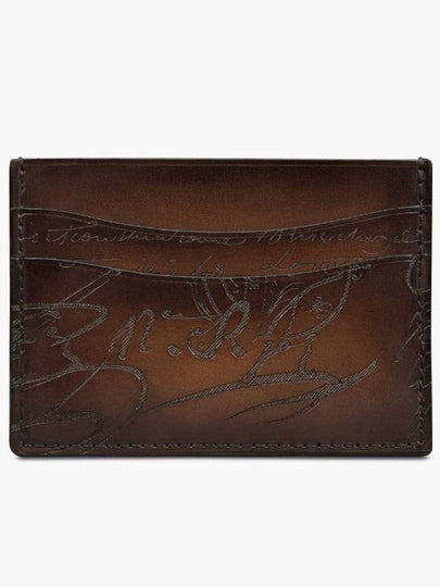 Men's Bamboo Scritto Leather Card Wallet Kakao Intenso - BERLUTI - BALAAN 2