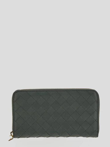 Intrecciato Zipper Around Long Wallet Aloe - BOTTEGA VENETA - BALAAN 1