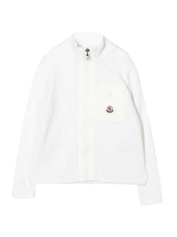 Kids Logo Knit Zip Up Jacket White - MONCLER - BALAAN 1