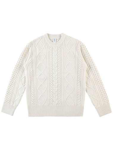 Round Fisherman Knit Top Ivory - SOLEW - BALAAN 1