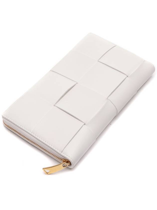 Intrecciato Zipper Around Long Wallet White - BOTTEGA VENETA - BALAAN 6