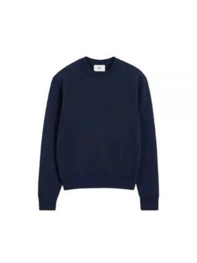 Embroidered Heart Logo Sweatshirt Navy - AMI - BALAAN 2