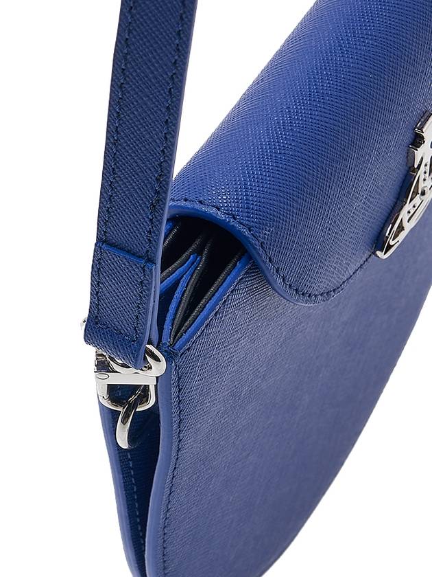 Half Moon Saddle Saffiano Leather Cross Bag Blue - VIVIENNE WESTWOOD - BALAAN 8