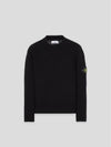 Mock Neck Virgin Wool Knit Top Black - STONE ISLAND - BALAAN 3