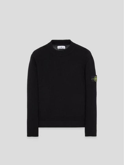 Mock Neck Virgin Wool Knit Top Black - STONE ISLAND - BALAAN 2