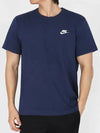 NSW Club French Terry Short Sleeve T-Shirt Navy - NIKE - BALAAN 2