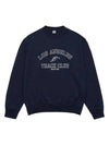 Logo Crew Neck Cotton Sweatshirt Navy - SPORTY & RICH - BALAAN 2