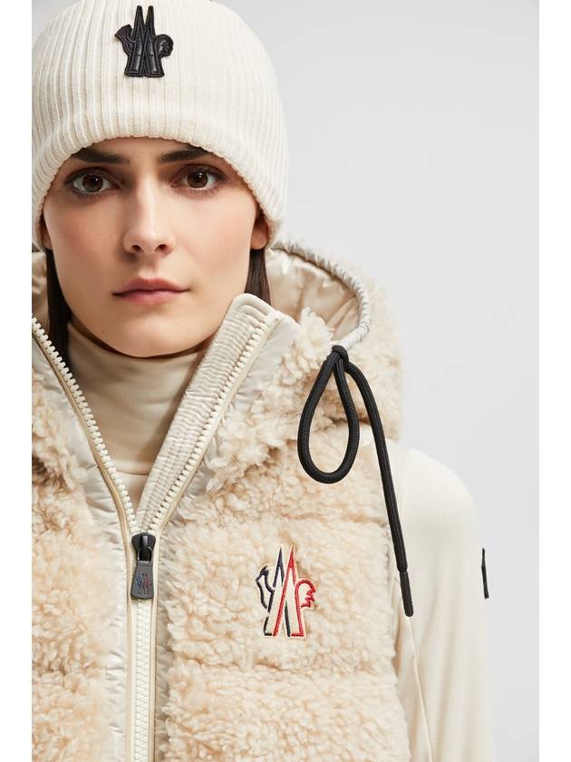 Grenoble Padded Teddy Zip-Up Vest Beige - MONCLER - BALAAN 3