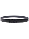 Reversible Gancini Leather Belt Black Navy - SALVATORE FERRAGAMO - BALAAN 5