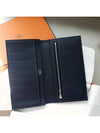 Citizen Twill Zipper Calfskin Long Wallet Bleu Nuit - HERMES - BALAAN 4