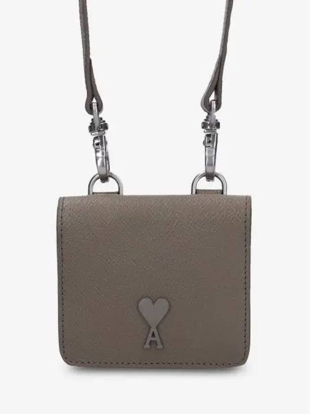 De Coeur Strap Card Holder Taupe USL101AL0036281 - AMI - BALAAN 1