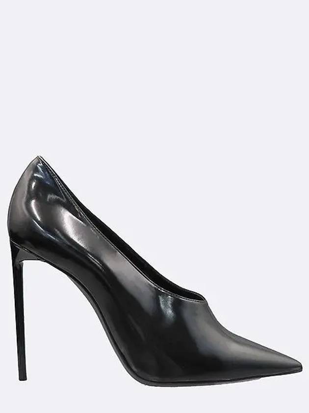 539991 Black Patent Teddy Stiletto Pump Heel Shoes 37 - SAINT LAURENT - BALAAN 4