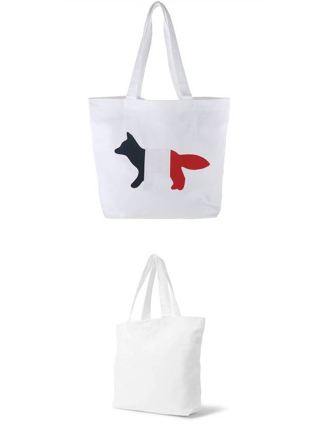 Tricolor Fox Tote Bag White - MAISON KITSUNE - BALAAN 5