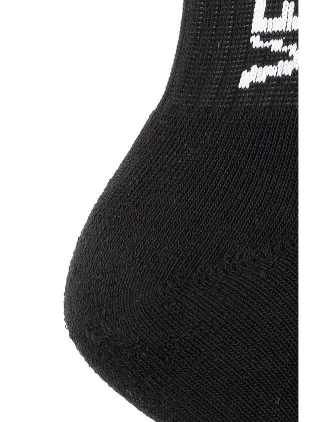 Versace Jeans Couture Cotton Socks With Logo, Women's, Black - VERSACE - BALAAN 3