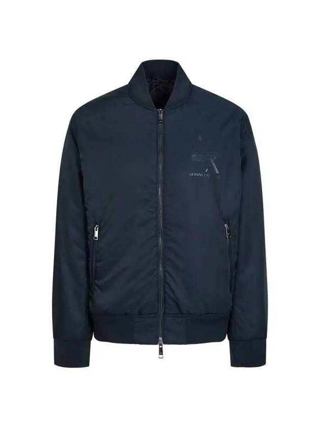 Men s Big Logo Padded Bomber Jacket Navy 270936 - ARMANI EXCHANGE - BALAAN 1