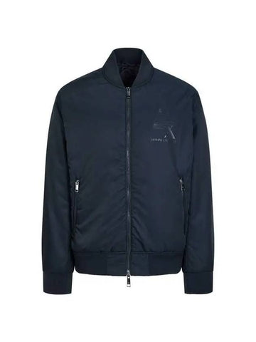 Men s Big Logo Padded Bomber Jacket Navy 270936 - ARMANI EXCHANGE - BALAAN 1