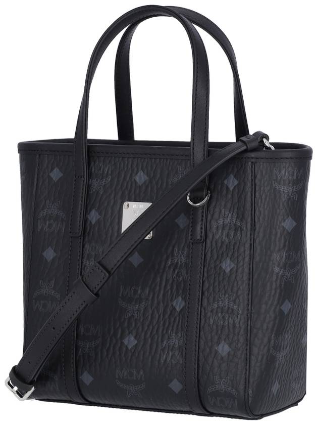 Aren Visetos Shopper Tote Bag Black - MCM - BALAAN 3