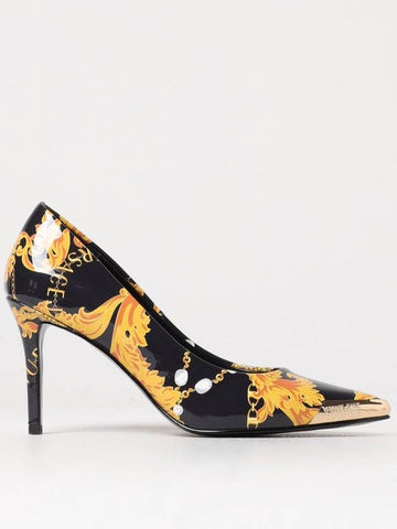 Versace Jeans Couture Baroque pumps in patent leather - VERSACE - BALAAN 1