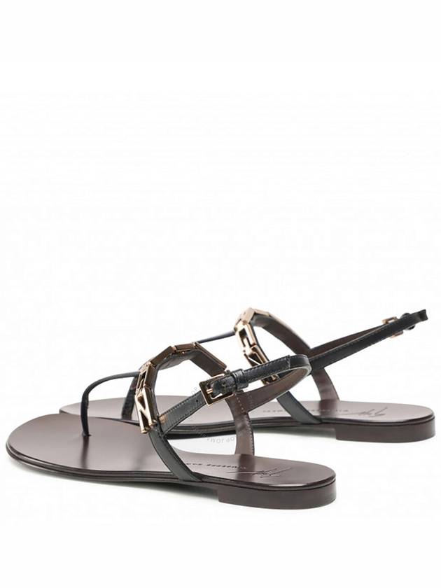 Giuseppe Zanotti Ladies Black Musicaa Monogram Thong Sandals, Brand Size 36 ( US Size 6 ) - GIUSEPPE ZANOTTI - BALAAN 3