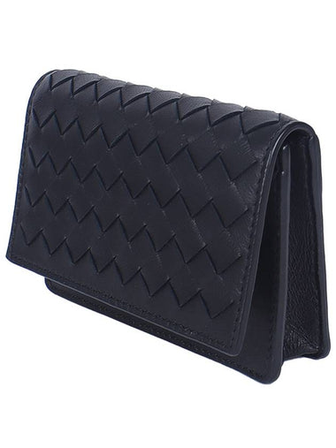 Men's Intrecciato Card Wallet Black - BOTTEGA VENETA - BALAAN 1