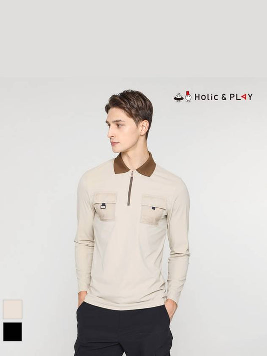 Men s pocket point collar t shirt HD3MTS003 - HOLIC&PLAY - BALAAN 1