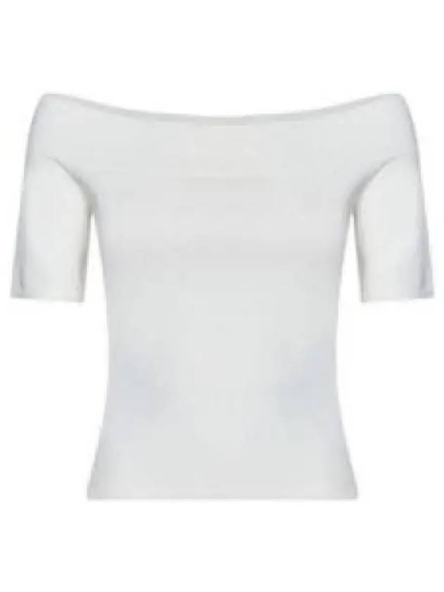 Off Shoulder Short Sleeve T-Shirt White - ALEXANDER MCQUEEN - BALAAN 2