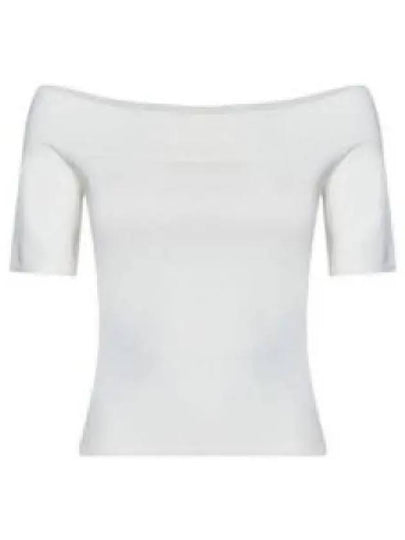 Off Shoulder Short Sleeve T-Shirt White - ALEXANDER MCQUEEN - BALAAN 2