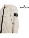 Zipper Regular Fit Cotton Overshirt Jacket Beige - STONE ISLAND - BALAAN 6