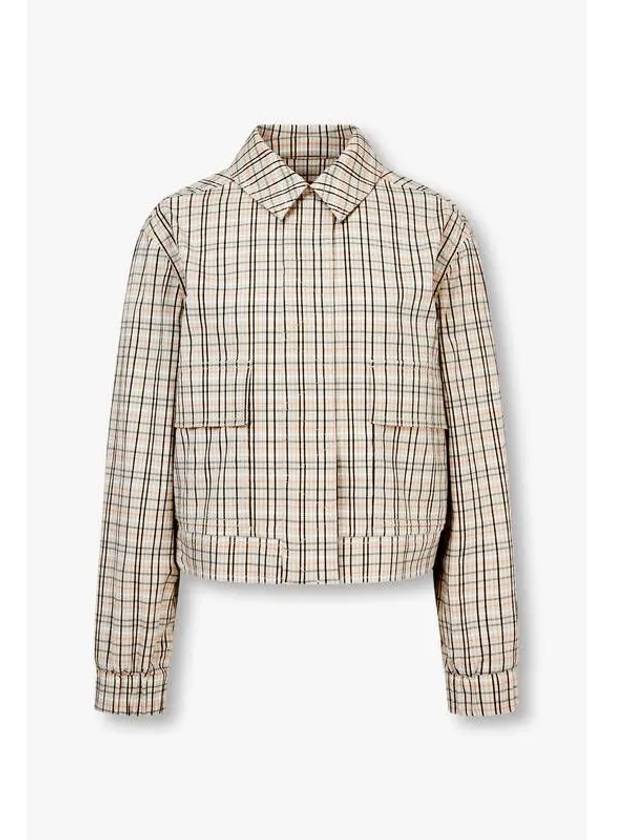 30 9 29 PS Women s Check Seersucker Collar Jacket Beige - PAUL SMITH - BALAAN 1